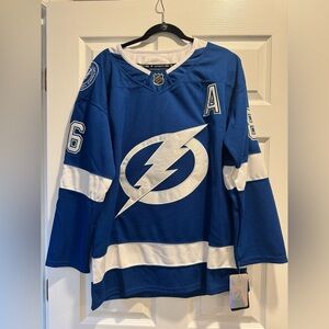 Fanatics Blue and White Hockey Jersey